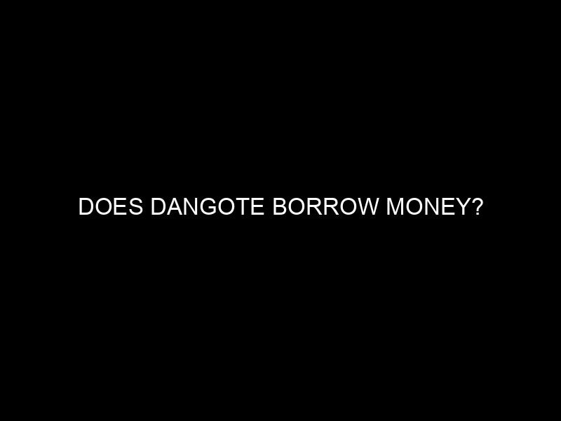 Does Dangote Borrow Money?