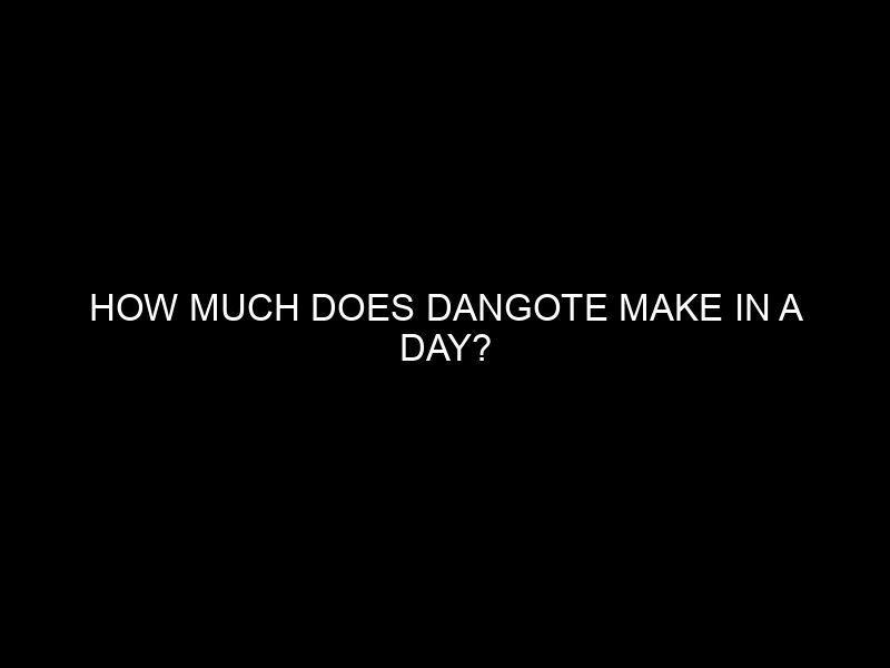 How Much Does Dangote Make in a Day?